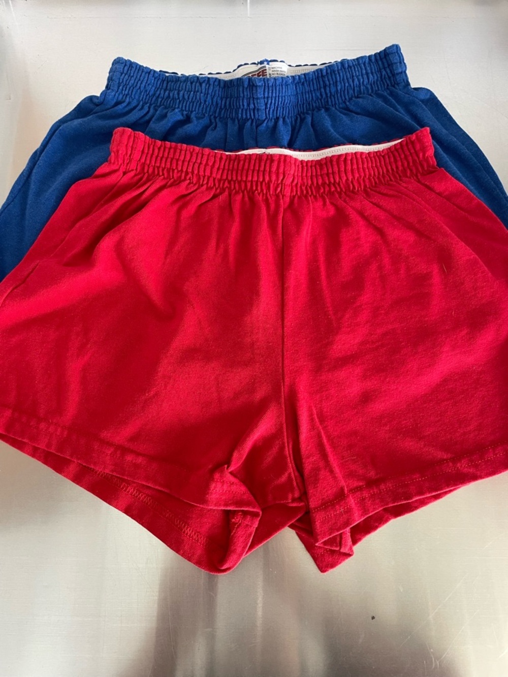 Soffe Red and Blue Elastic Waist Shorts Set